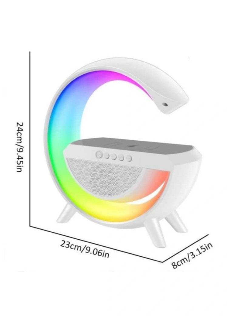 G-shape led lamp wireless charger & bluetooth speaker