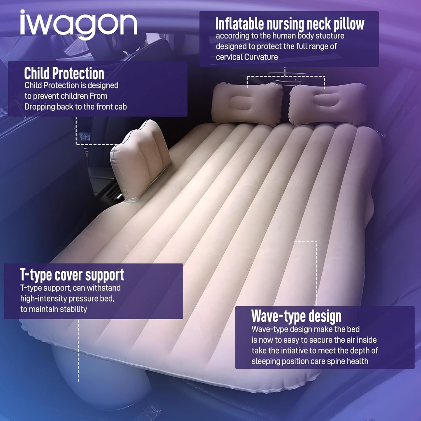 Car Inflatable Bed with Pump