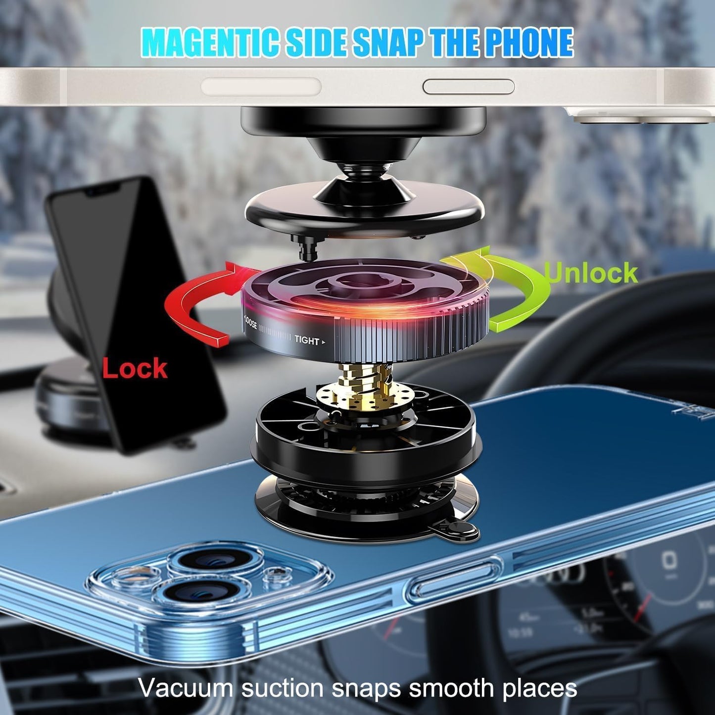 Vaccum Magnetic Phone Holder Stand