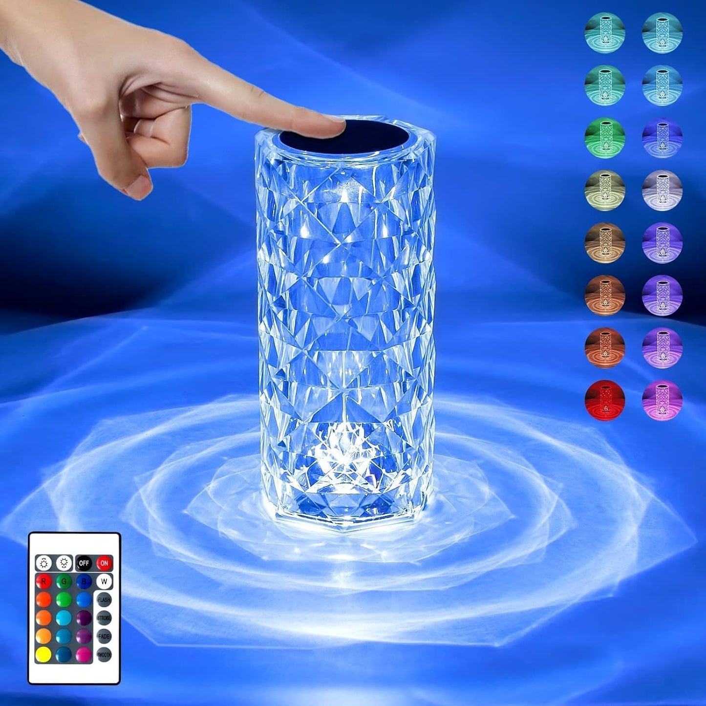 Crystal diamond roselight lamp