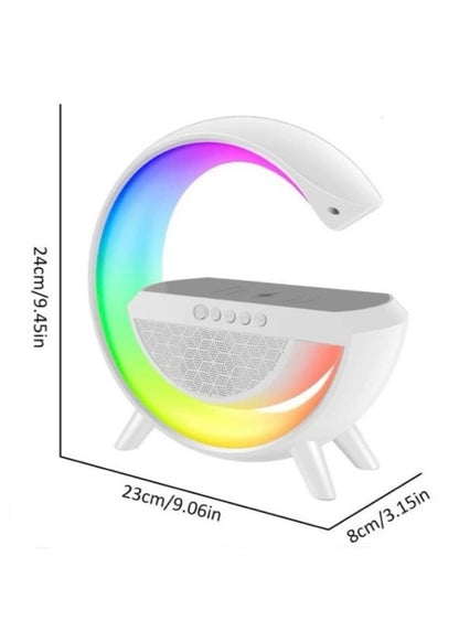 G-shape led lamp wireless charger & bluetooth speaker