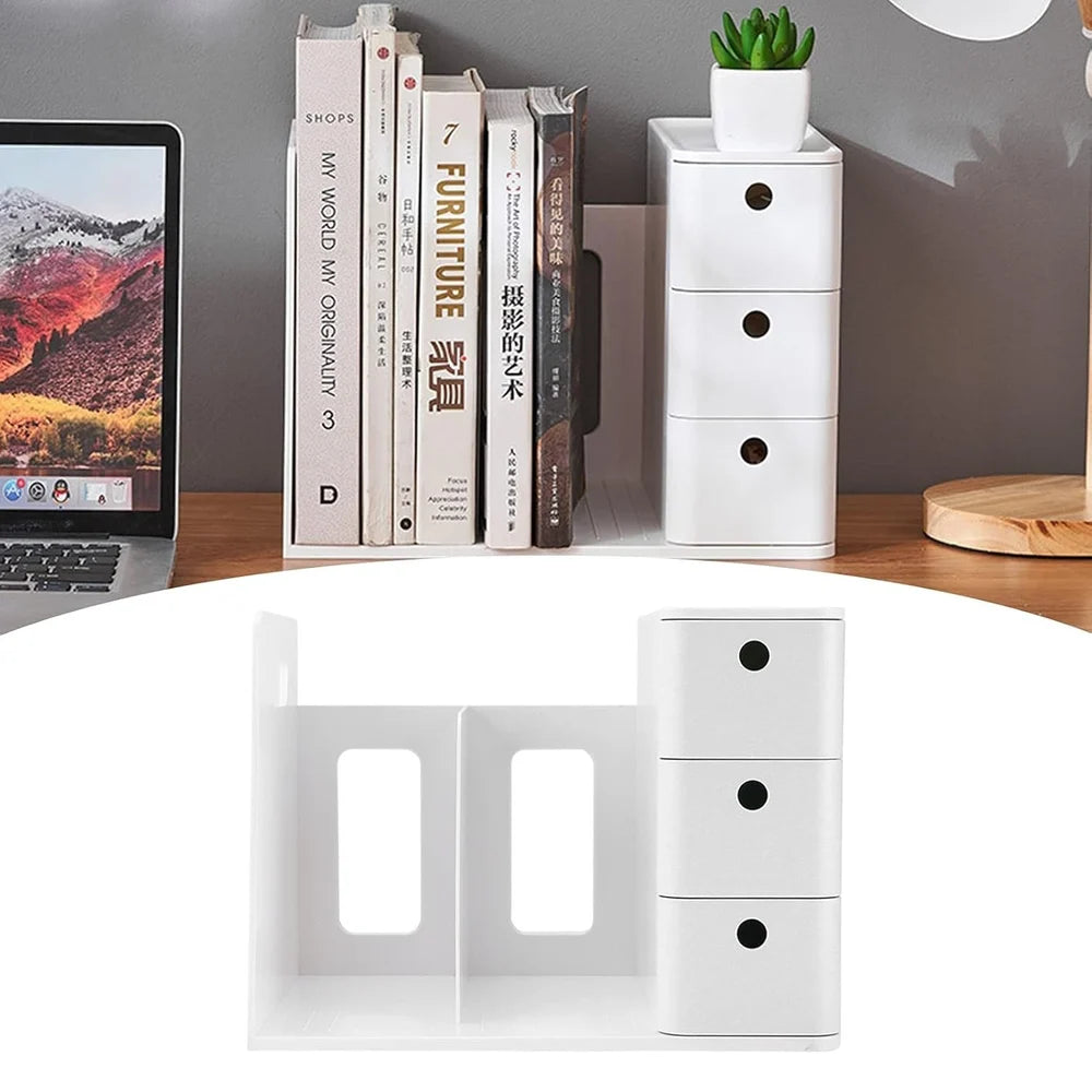 3 drawer bookshelf with 2 compartment