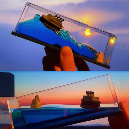 Moving Titanic Liquid Wave ship